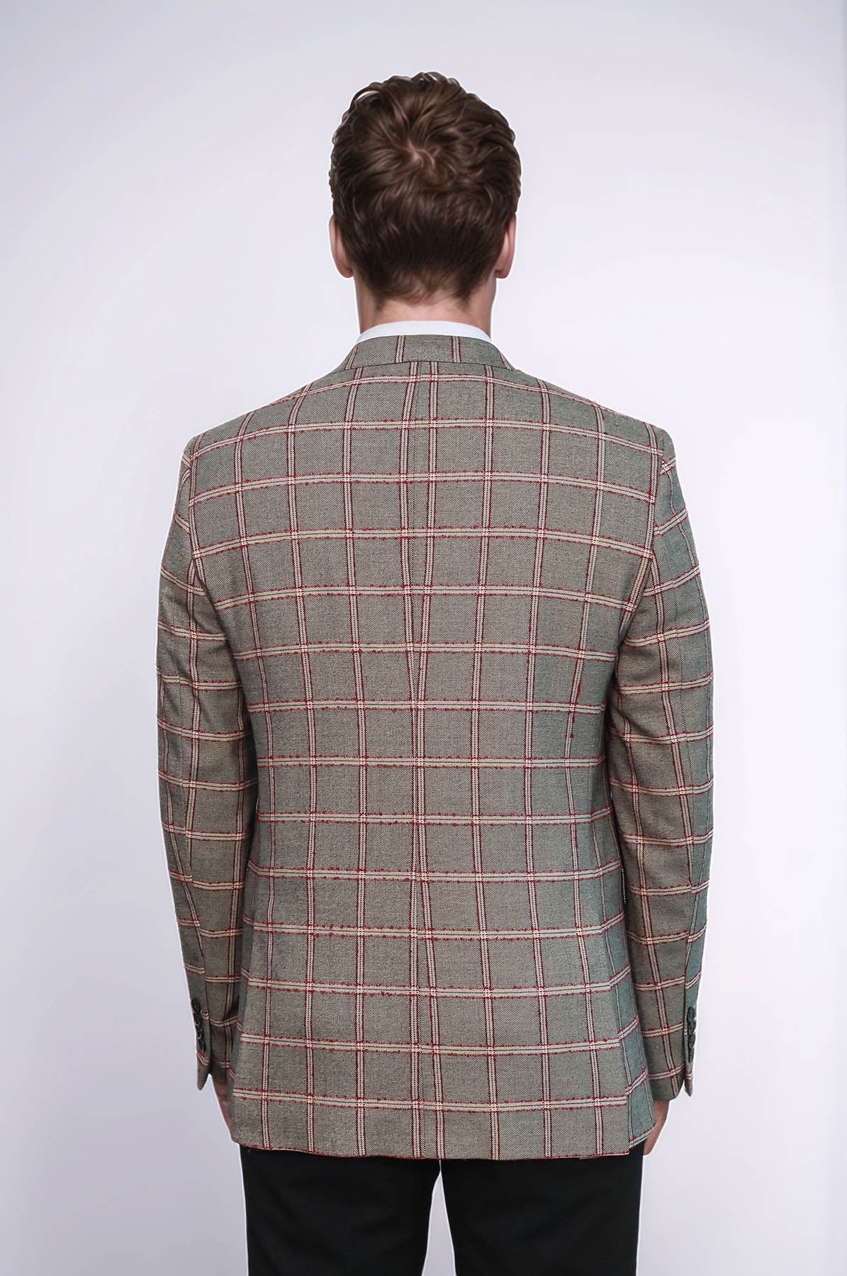 KOALA SYDNEY Checked Slim-Fit Grey Men Blazer -