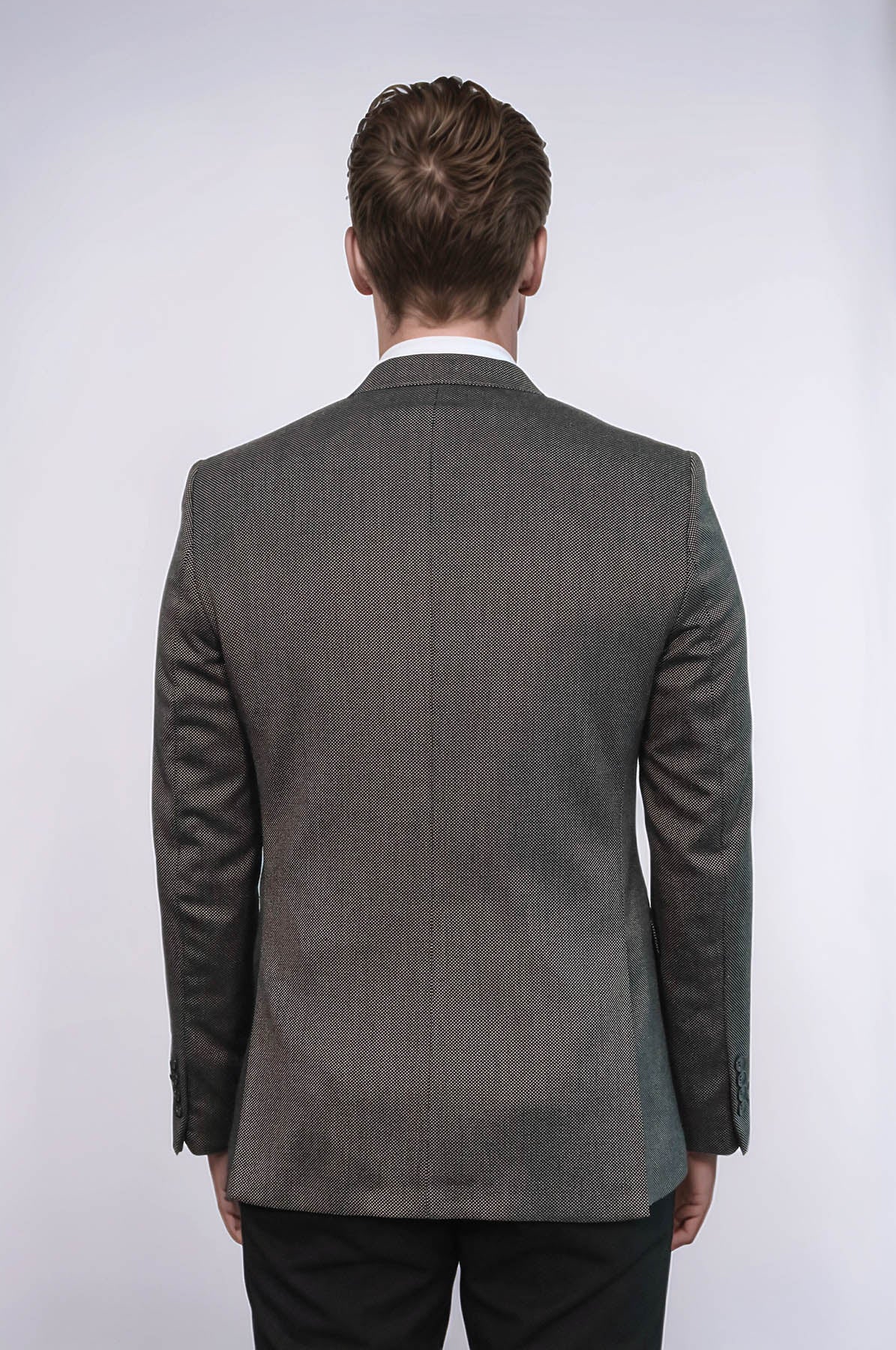KOALA SYDNEY Patterned Slim-Fit Brown Men Blazer -