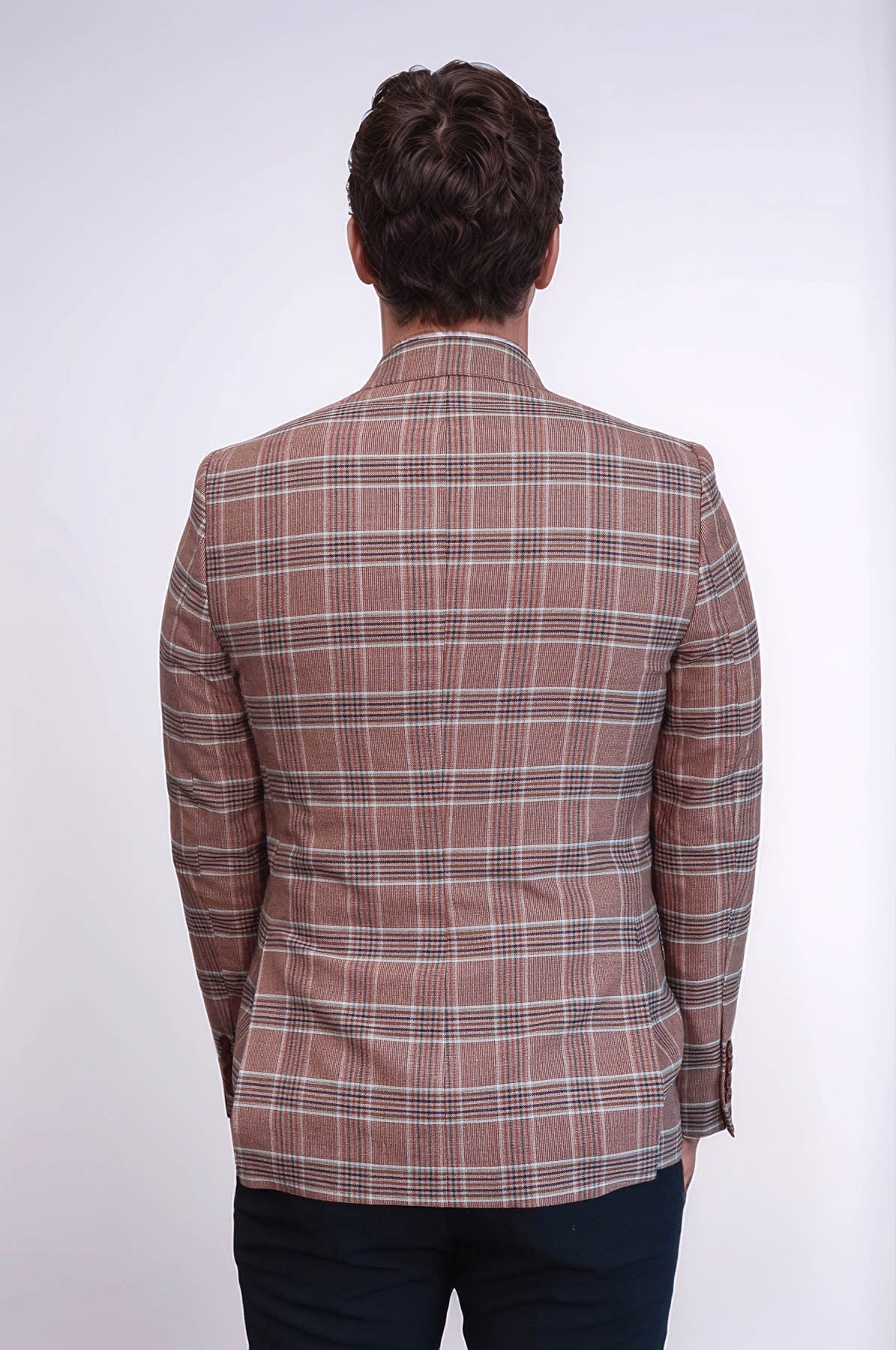 KOALA SYDNEY Checked Single Button Burgundy Men Blazer