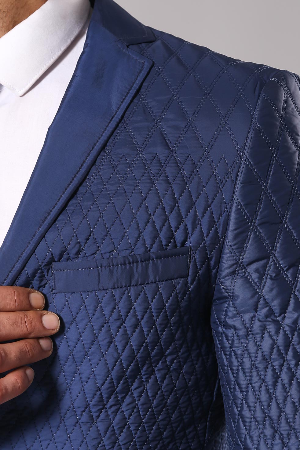 KOALA SYDNEY 3 Pockets 2 Button Quilted Coat Jacket Navy Blue Short Coat-Wessi