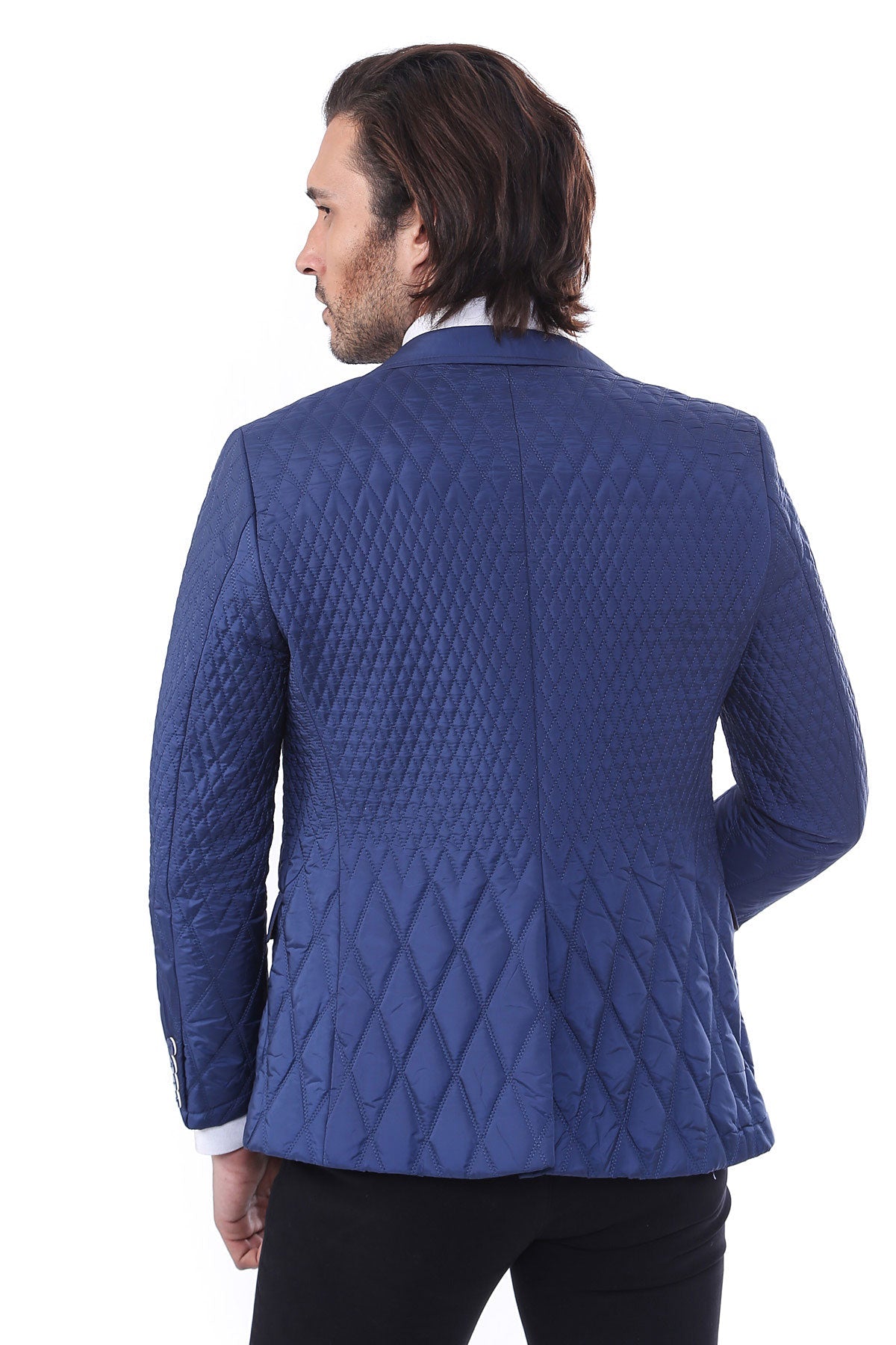 KOALA SYDNEY 3 Pockets 2 Button Quilted Coat Jacket Navy Blue Short Coat-Wessi
