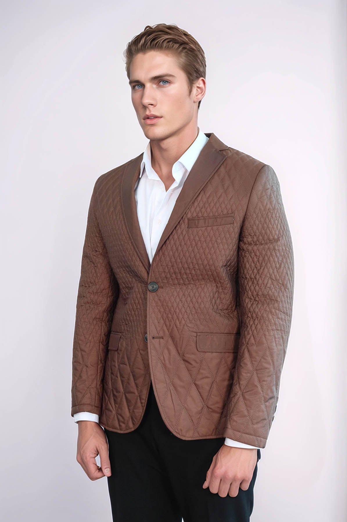 KOALA SYDNEY 3 Pockets 2 Button Quilted Coat Jacket Tan Short Coat-Wessi