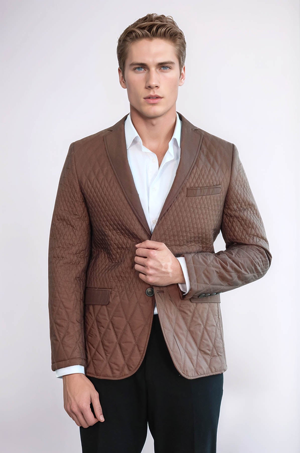 KOALA SYDNEY 3 Pockets 2 Button Quilted Coat Jacket Tan Short Coat-Wessi