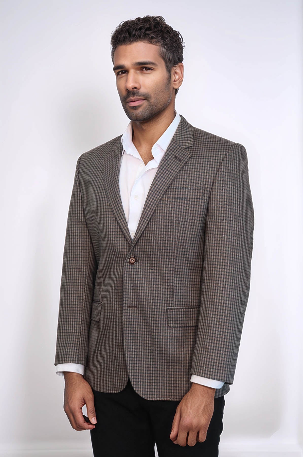 KOALA SYDNEY 4 Drop Checkered Brown Jacket-Wessi