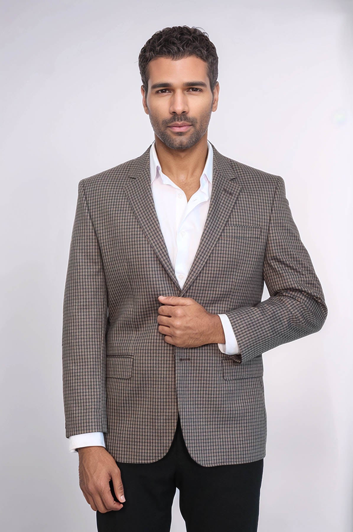 KOALA SYDNEY 4 Drop Checkered Brown Jacket-Wessi