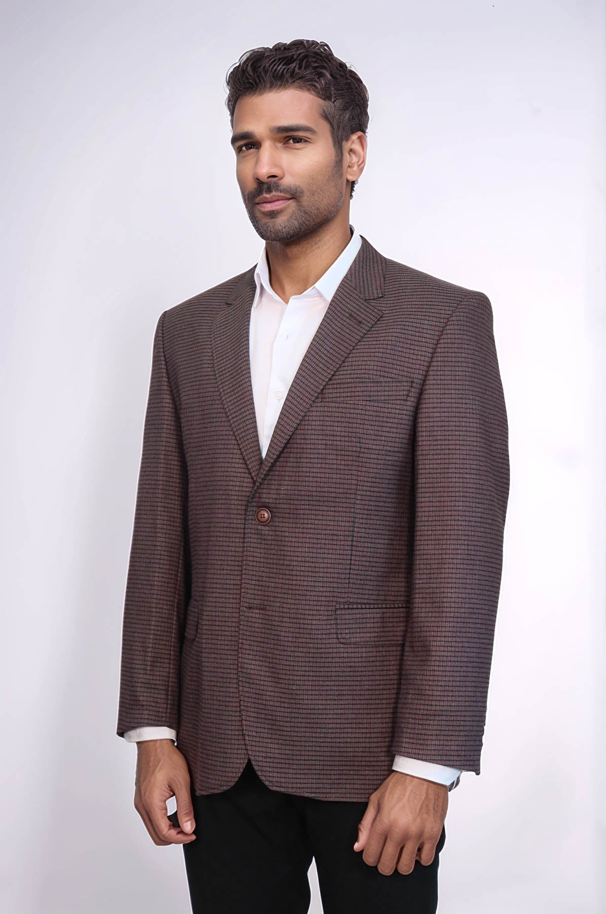 KOALA SYDNEY 4 Drop Checkered Burgundy Jacket-Wessi