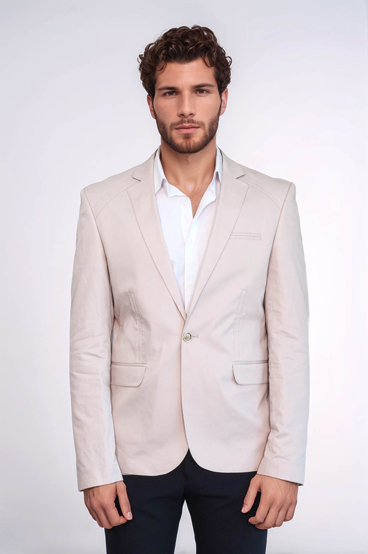 KOALA SYDNEY 3 pocket Single Button Cotton Grey Jacket-Wessi