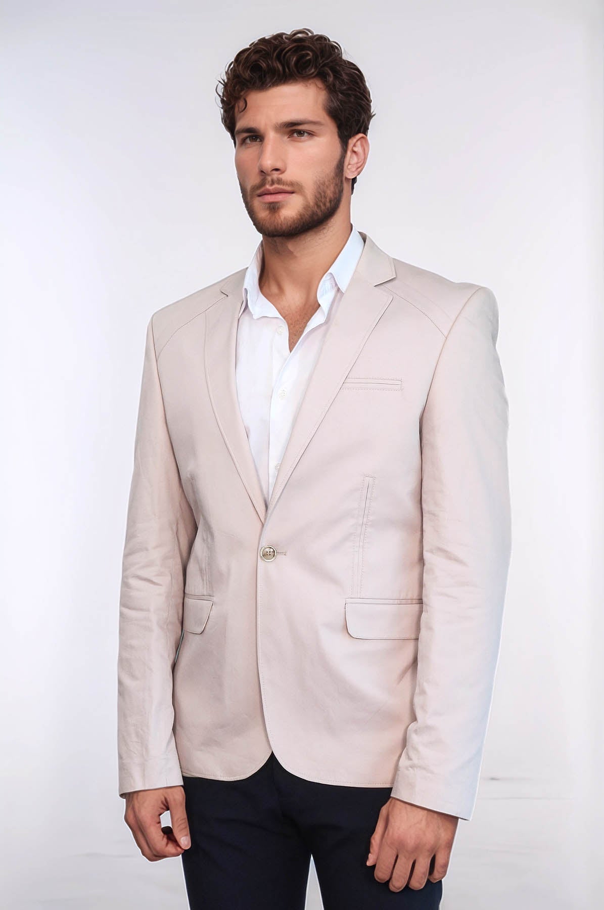 KOALA SYDNEY 3 pocket Single Button Cotton Grey Jacket-Wessi