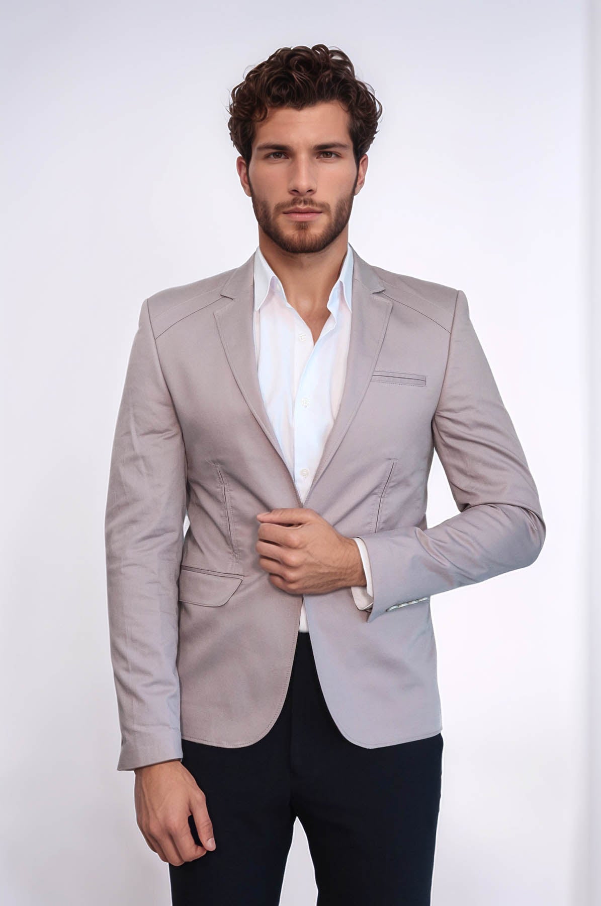 KOALA SYDNEY 3 pocket Single Button Cotton Beige Jacket-Wessi