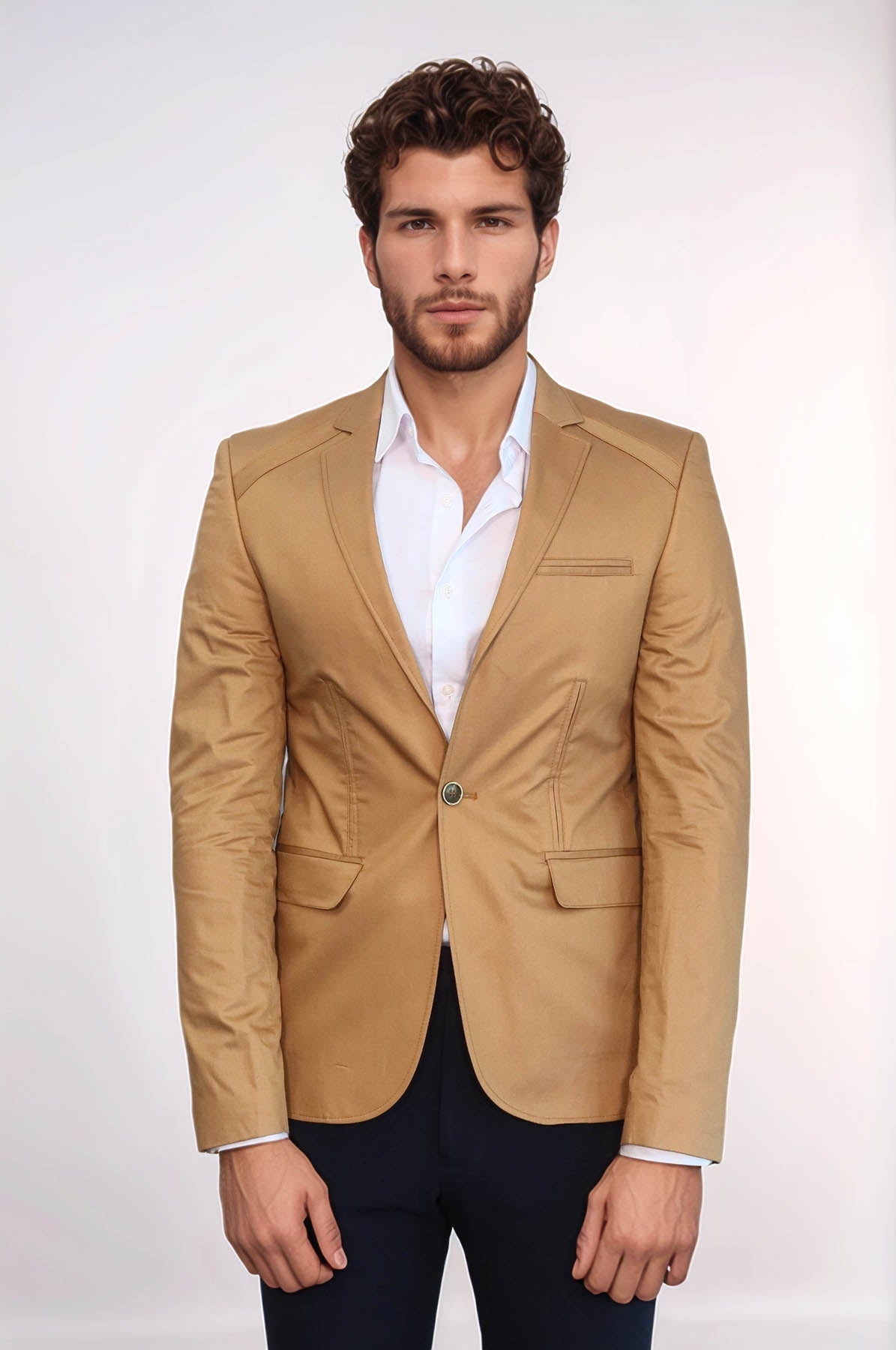 KOALA SYDNEY 3 pocket Single Button Cotton Tan Jacket-Wessi
