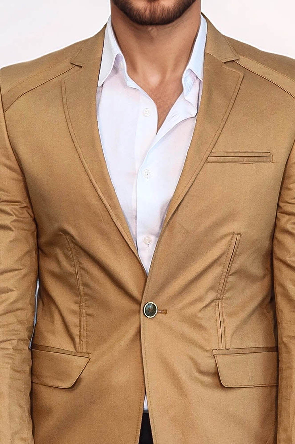 KOALA SYDNEY 3 pocket Single Button Cotton Tan Jacket-Wessi