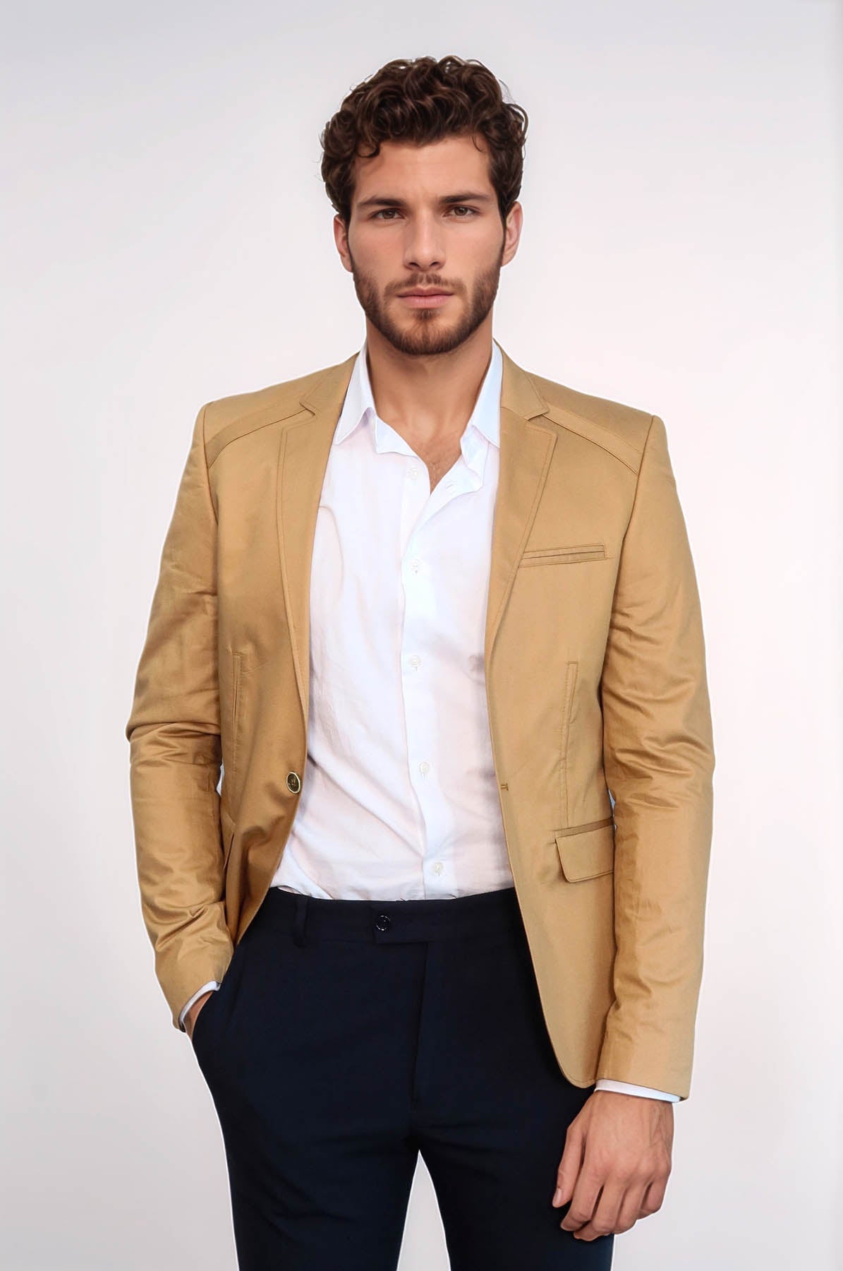 KOALA SYDNEY 3 pocket Single Button Cotton Tan Jacket-Wessi