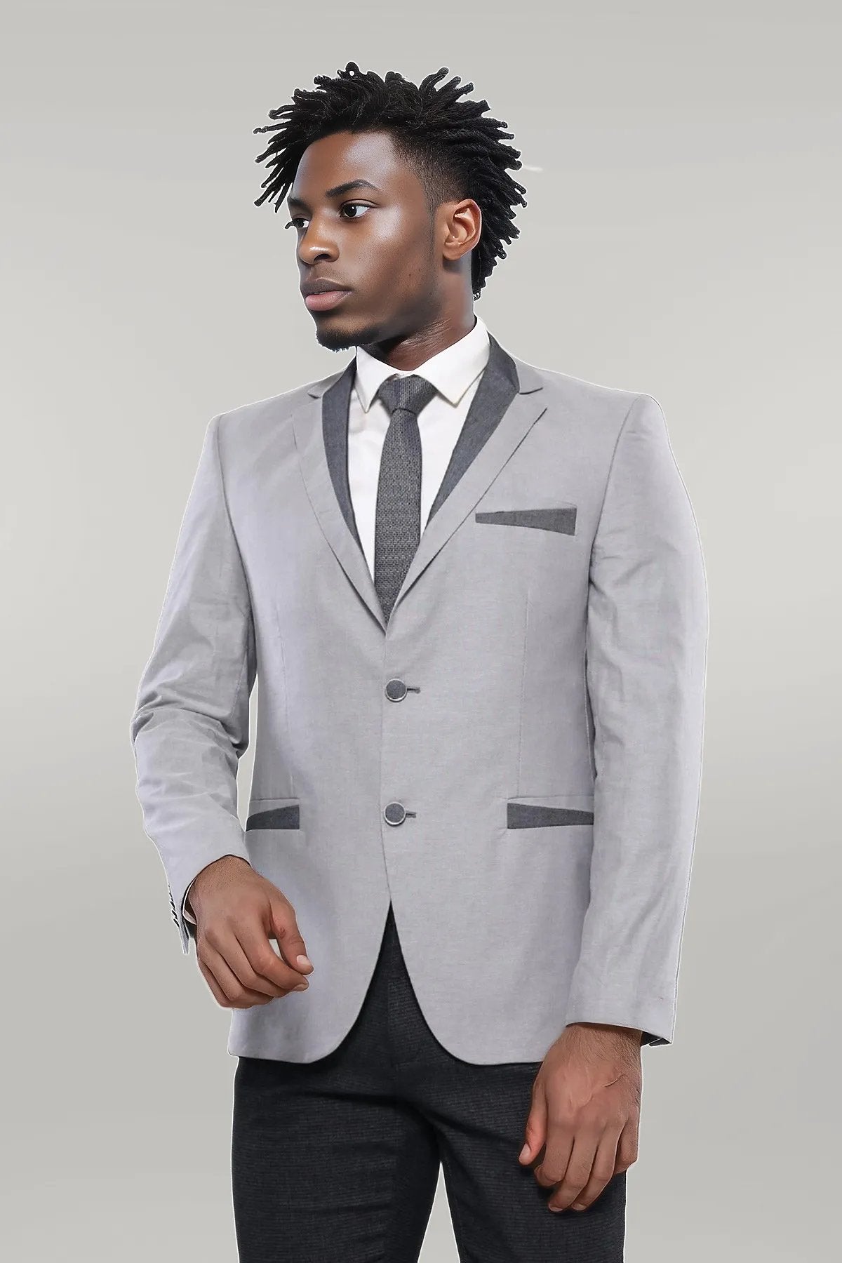 KOALA SYDNEY 3 Pockets 2 Buttons Cross Piping Grey Jacket-Wessi