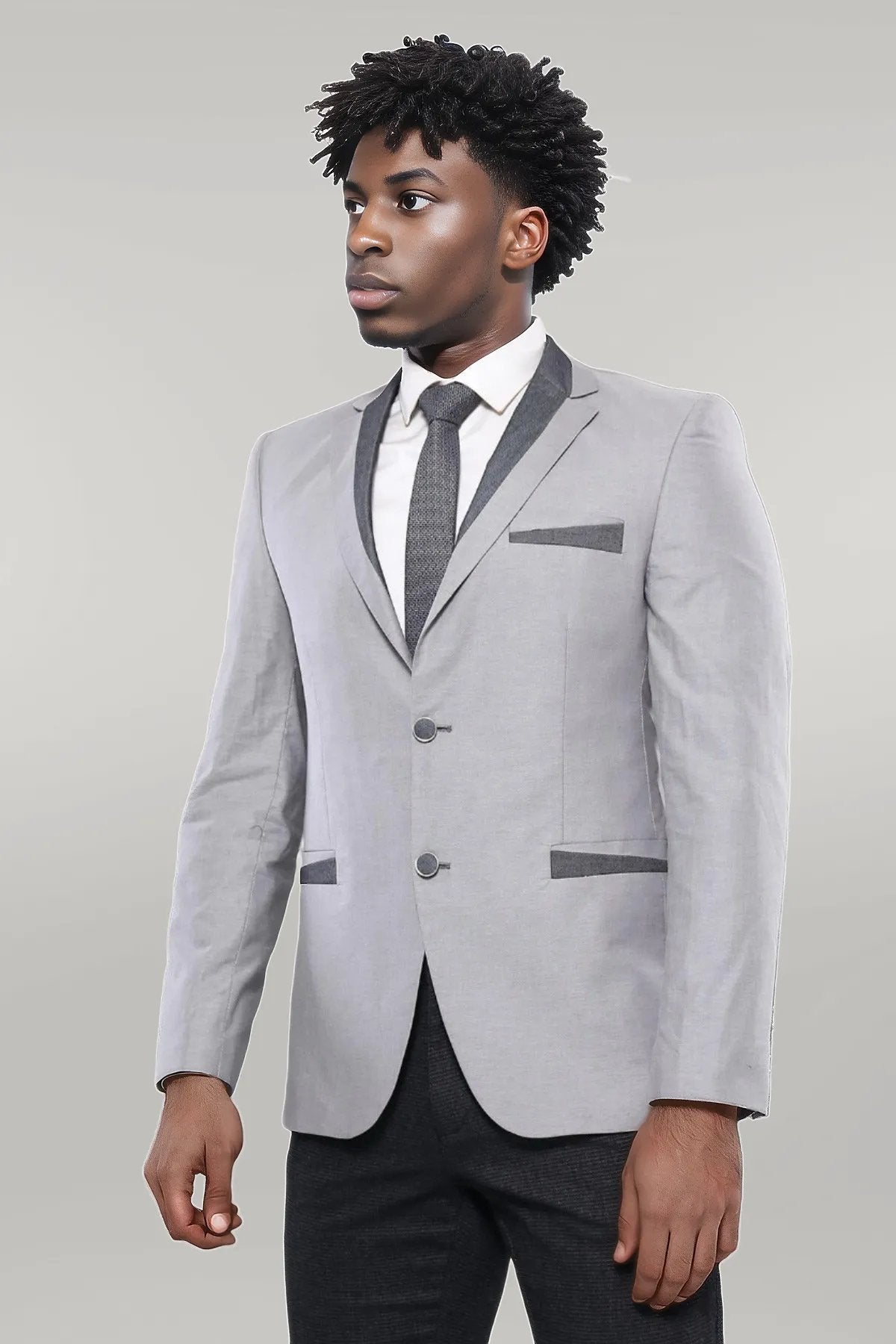 KOALA SYDNEY 3 Pockets 2 Buttons Cross Piping Grey Jacket-Wessi