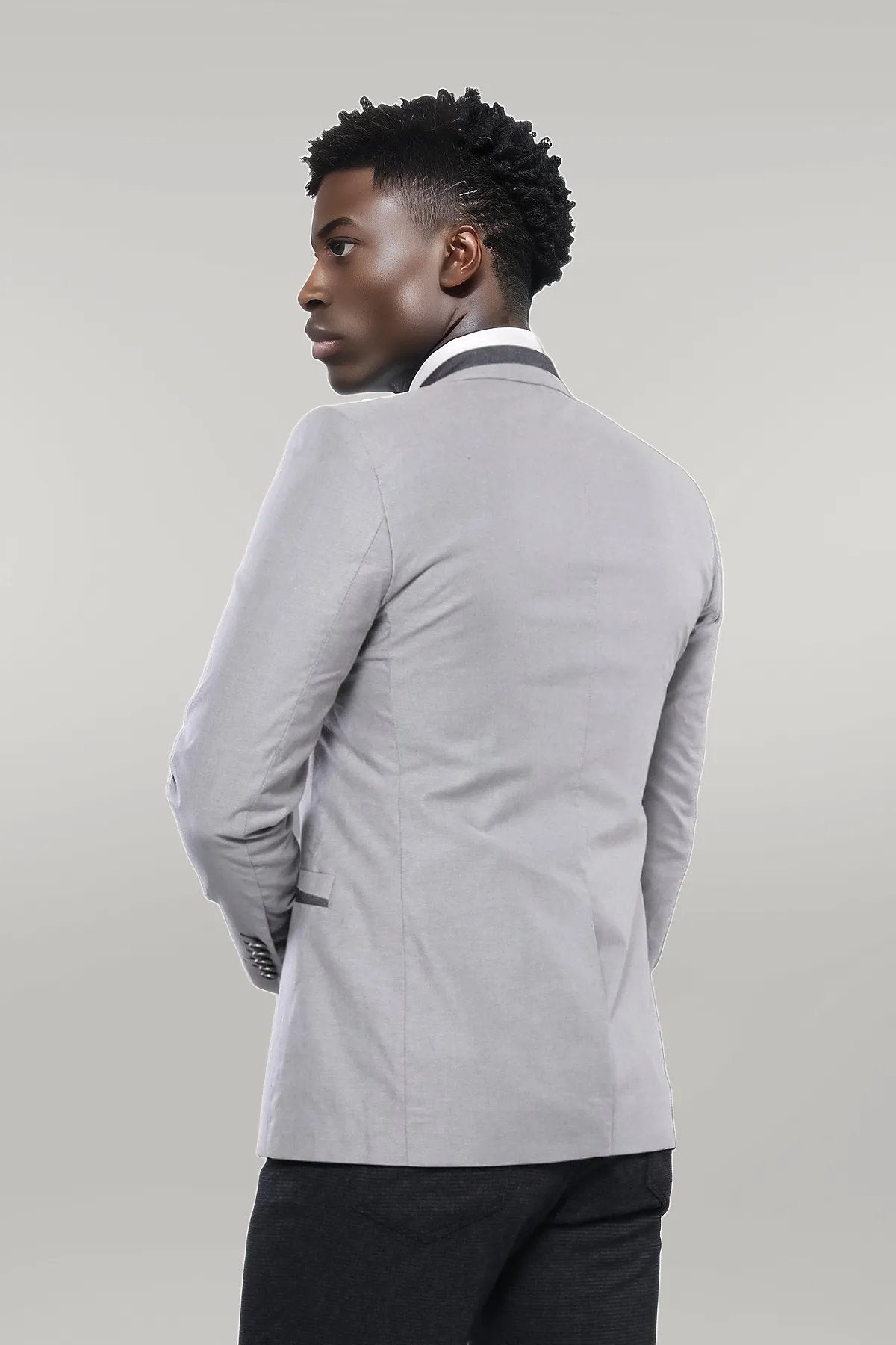 KOALA SYDNEY 3 Pockets 2 Buttons Cross Piping Grey Jacket-Wessi