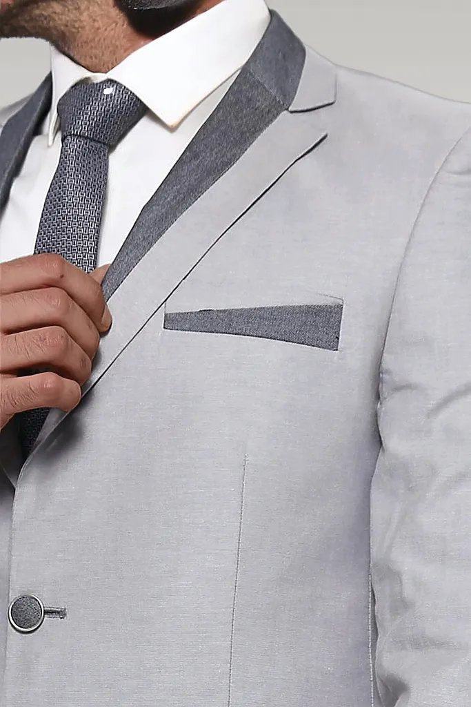 KOALA SYDNEY 3 Pockets 2 Buttons Cross Piping Grey Jacket-Wessi