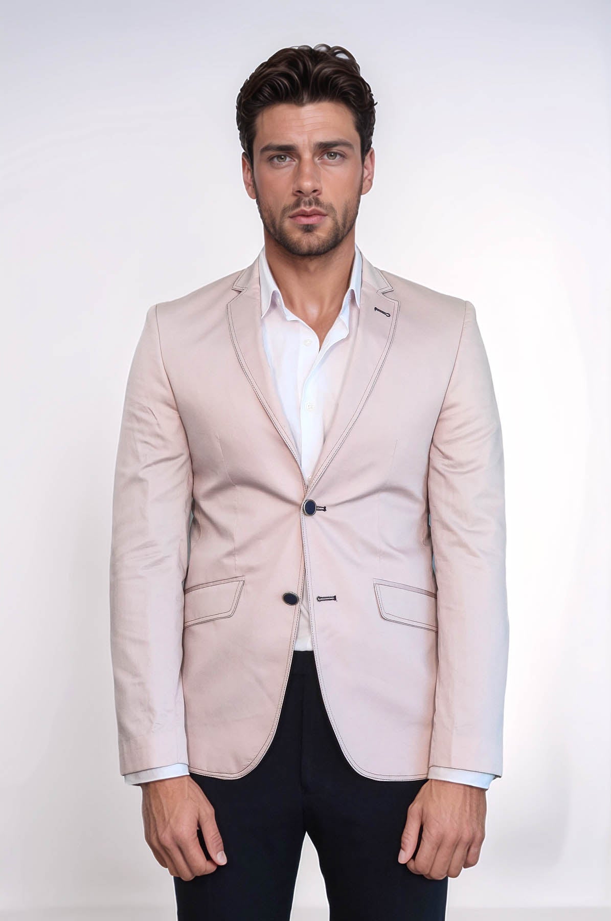 Patched Light Beige Blazer