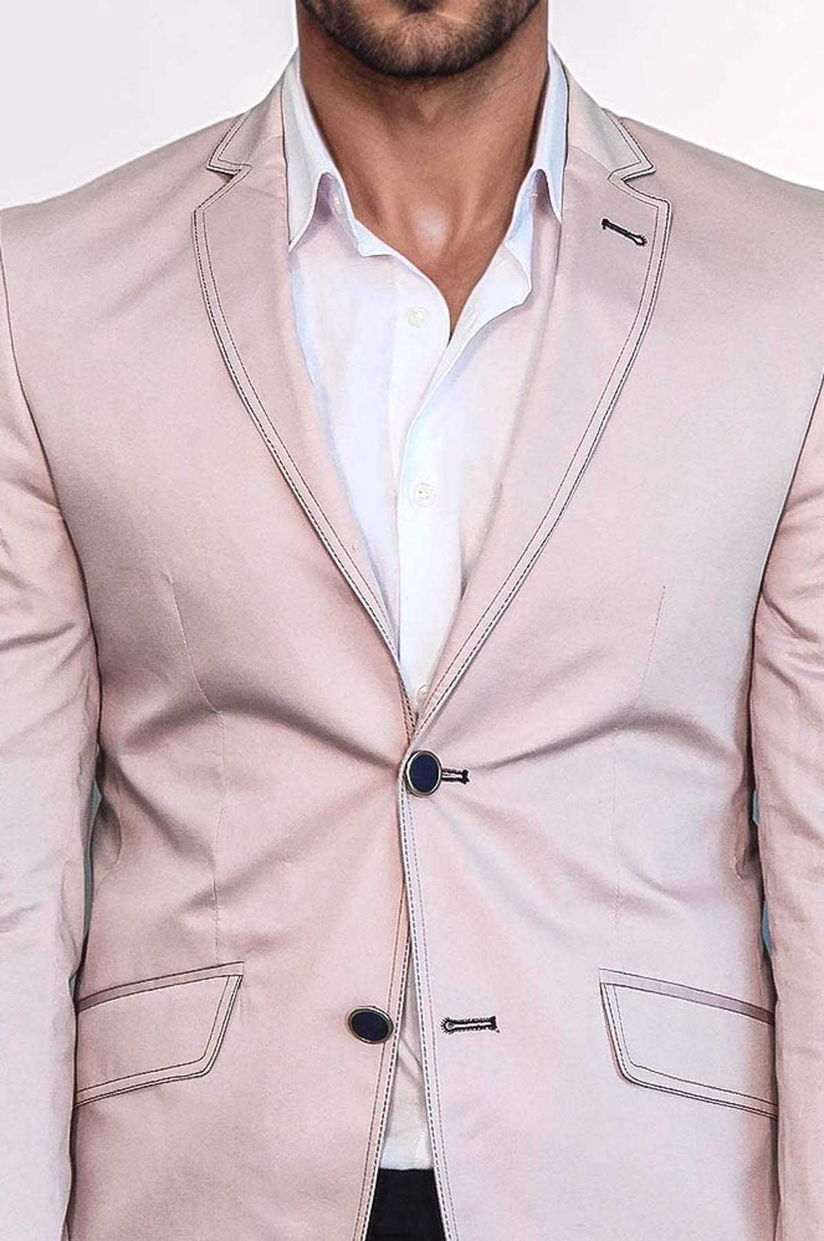 Patched Light Beige Blazer