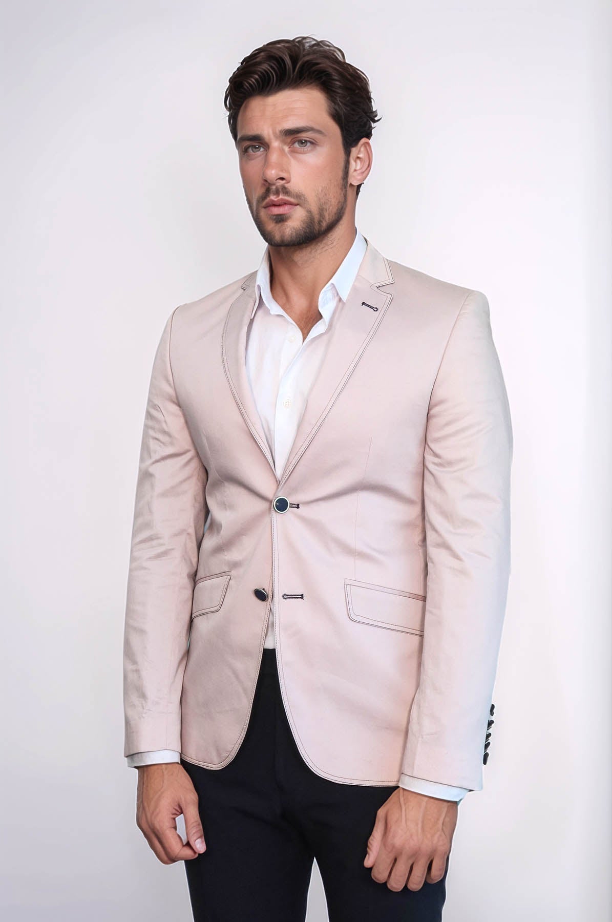 Patched Light Beige Blazer