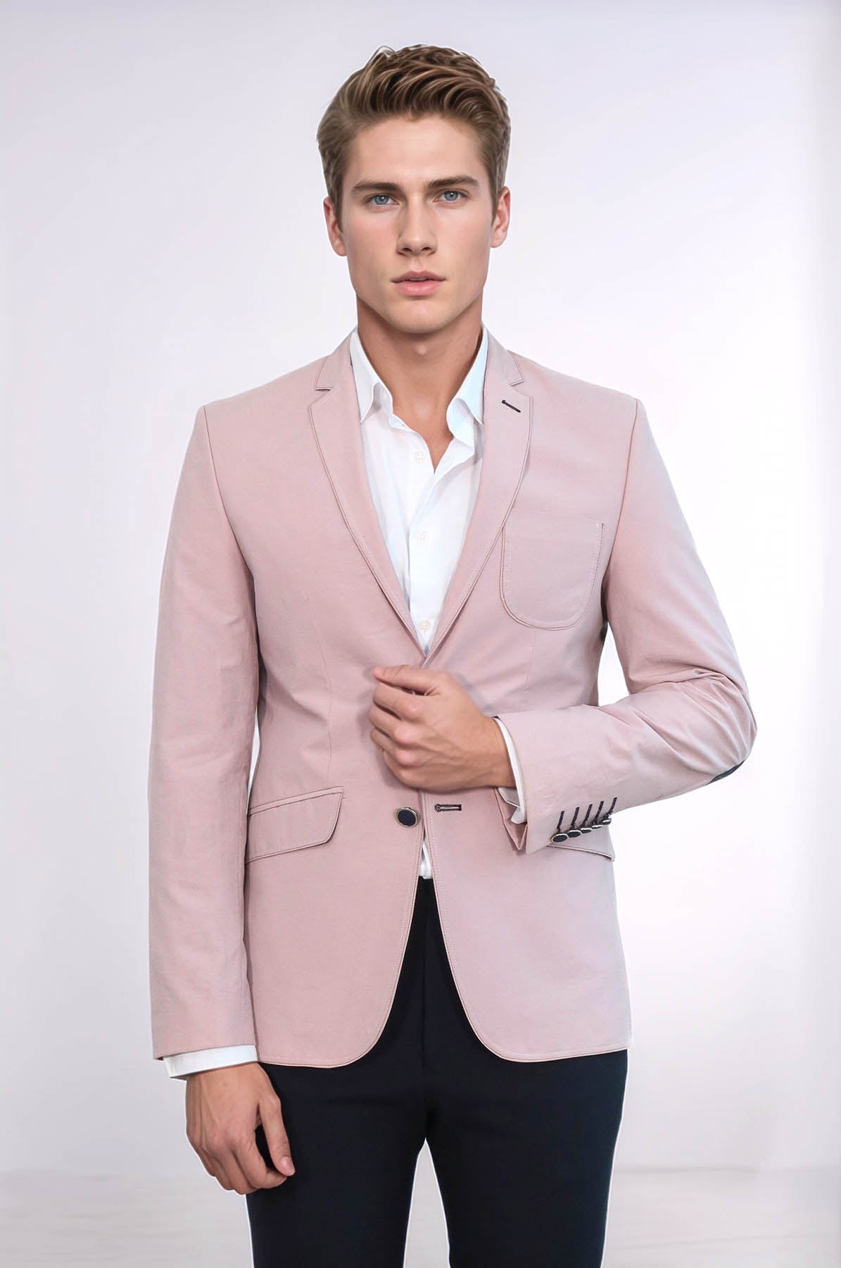 Patched Light Pink Blazer