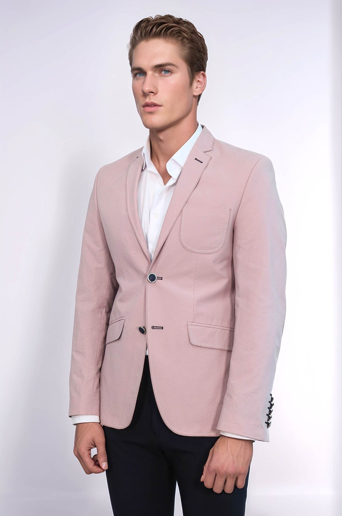 Patched Light Pink Blazer