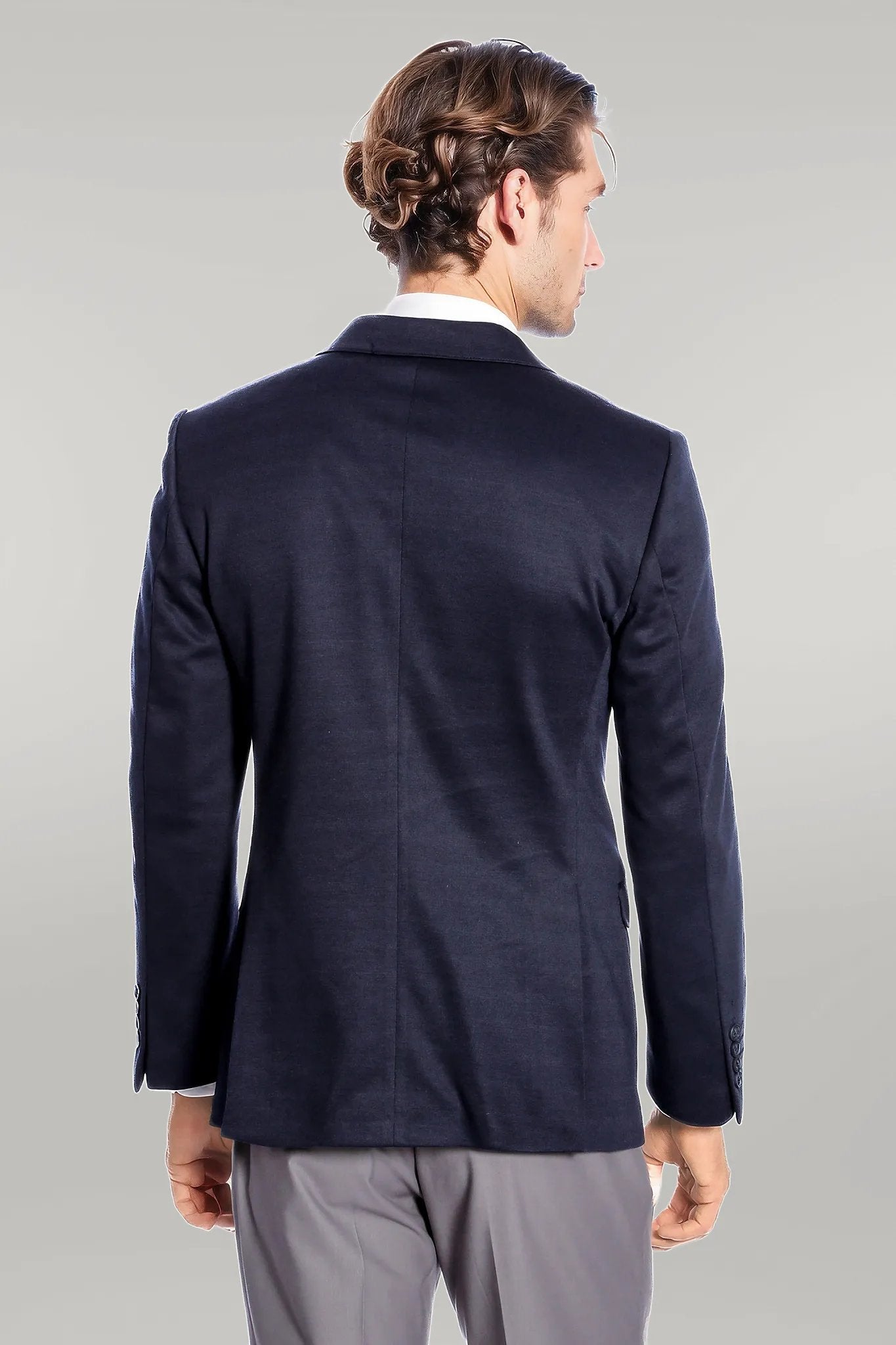 KOALA SYDNEY Navy Blue Plain Slim-Fit Jacket