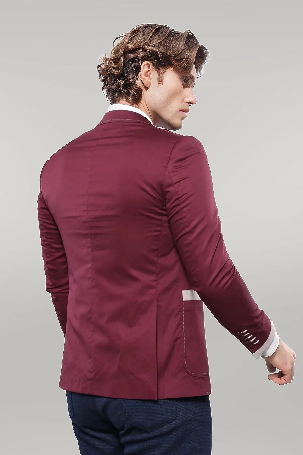 KOALA SYDNEY 2 Button Bag Pocket Burgundy Jacket-Wessi