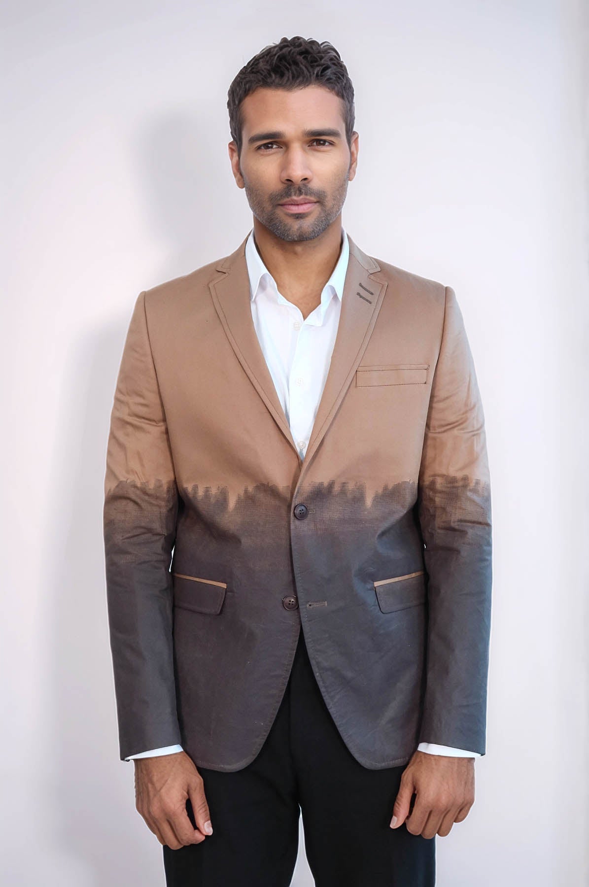 Slim Fit Cotton Brown Blazer
