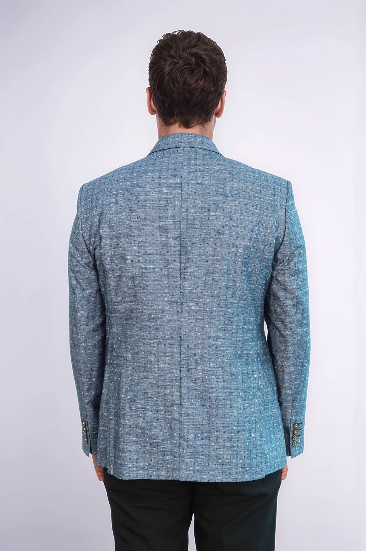 KOALA SYDNEY Navy Blue Linen Dot Patterned Jacket