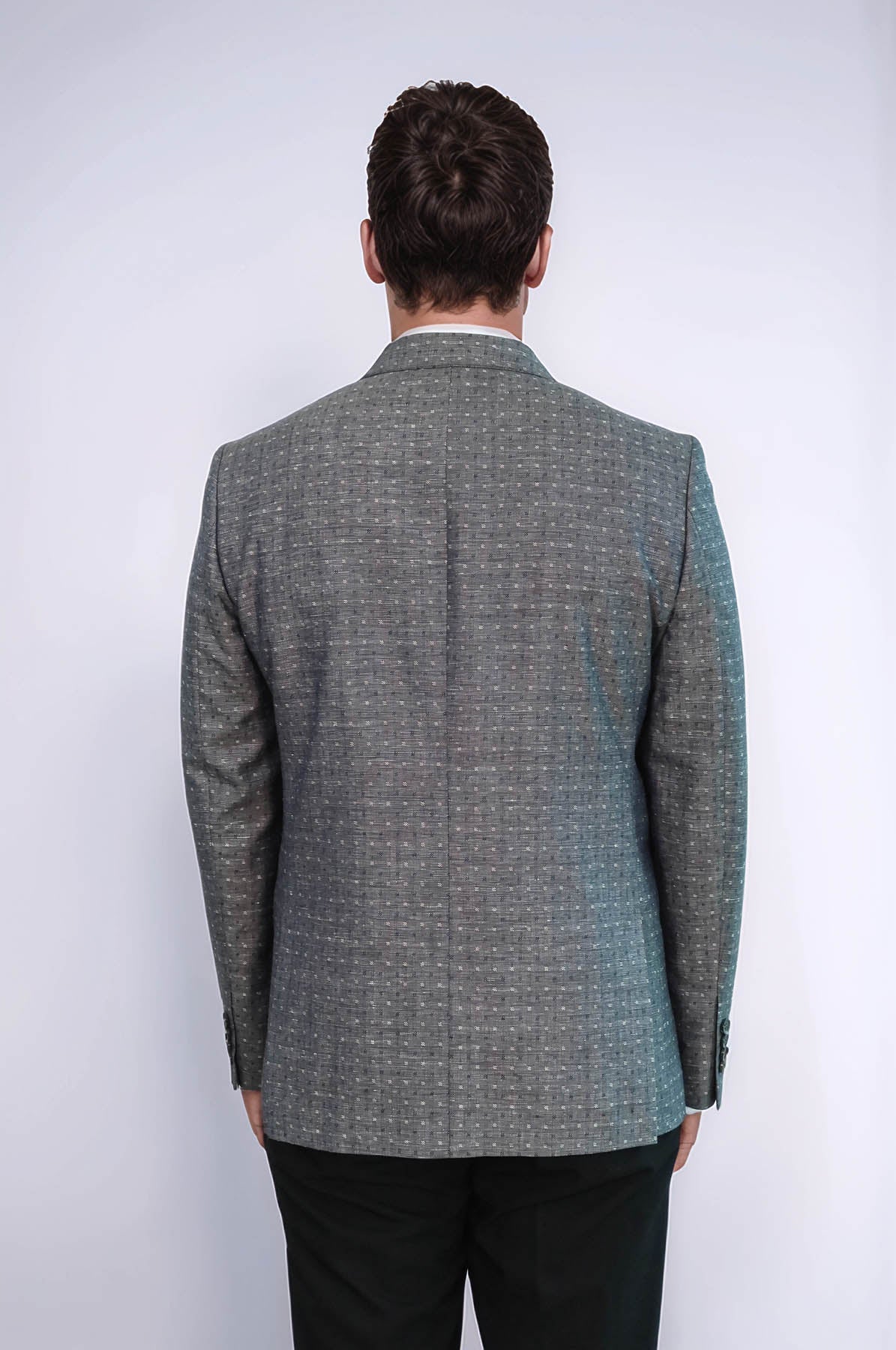 KOALA SYDNEY Grey Linen Dot Patterned Jacket