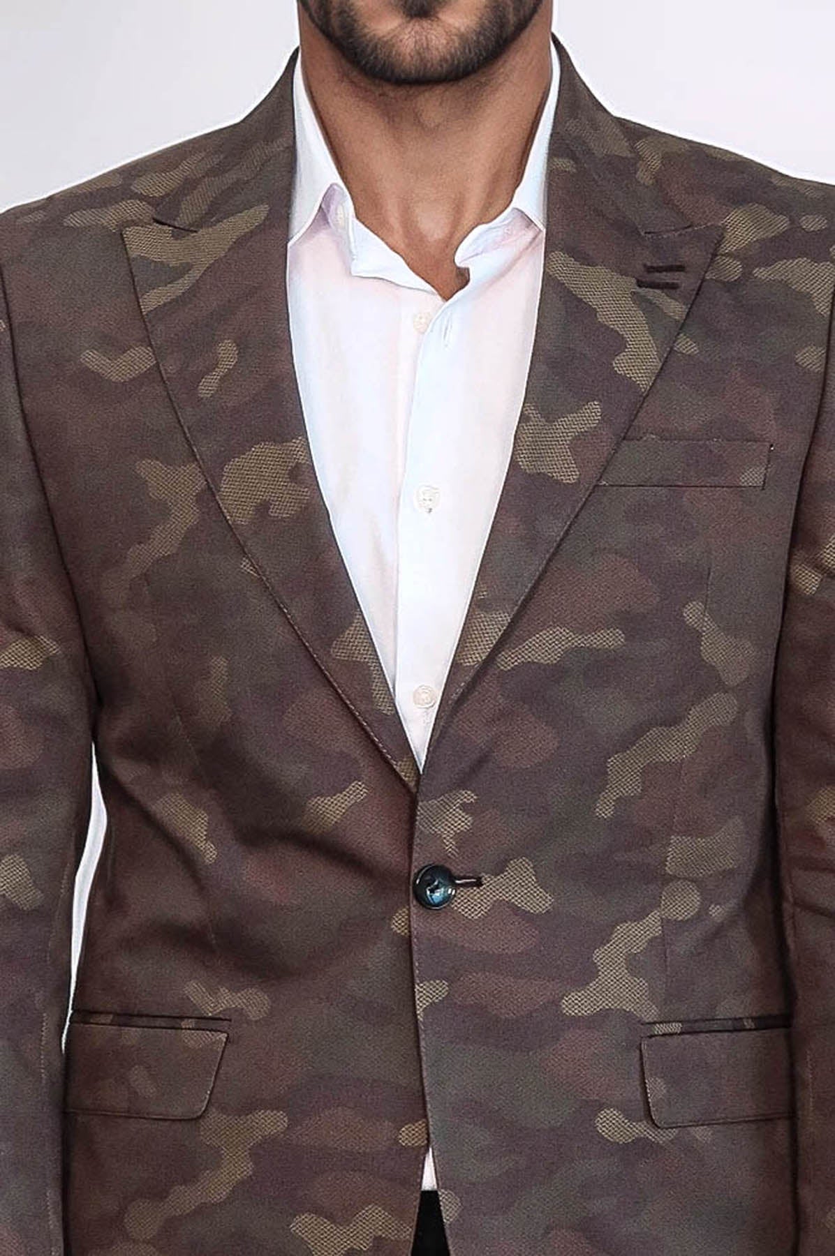 KOALA SYDNEY Single Button Camouflage Green Jacket-Wessi
