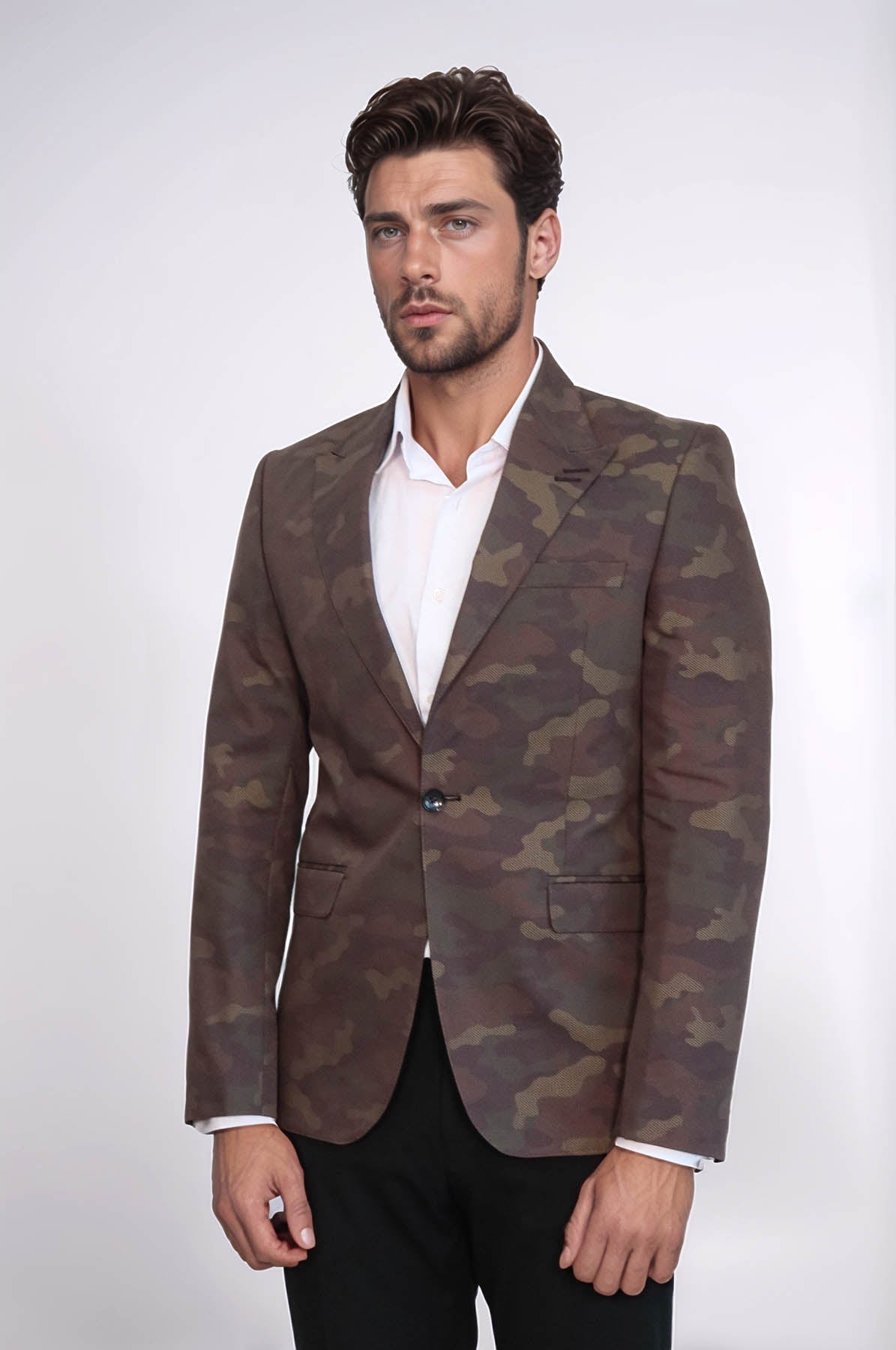 KOALA SYDNEY Single Button Camouflage Green Jacket-Wessi