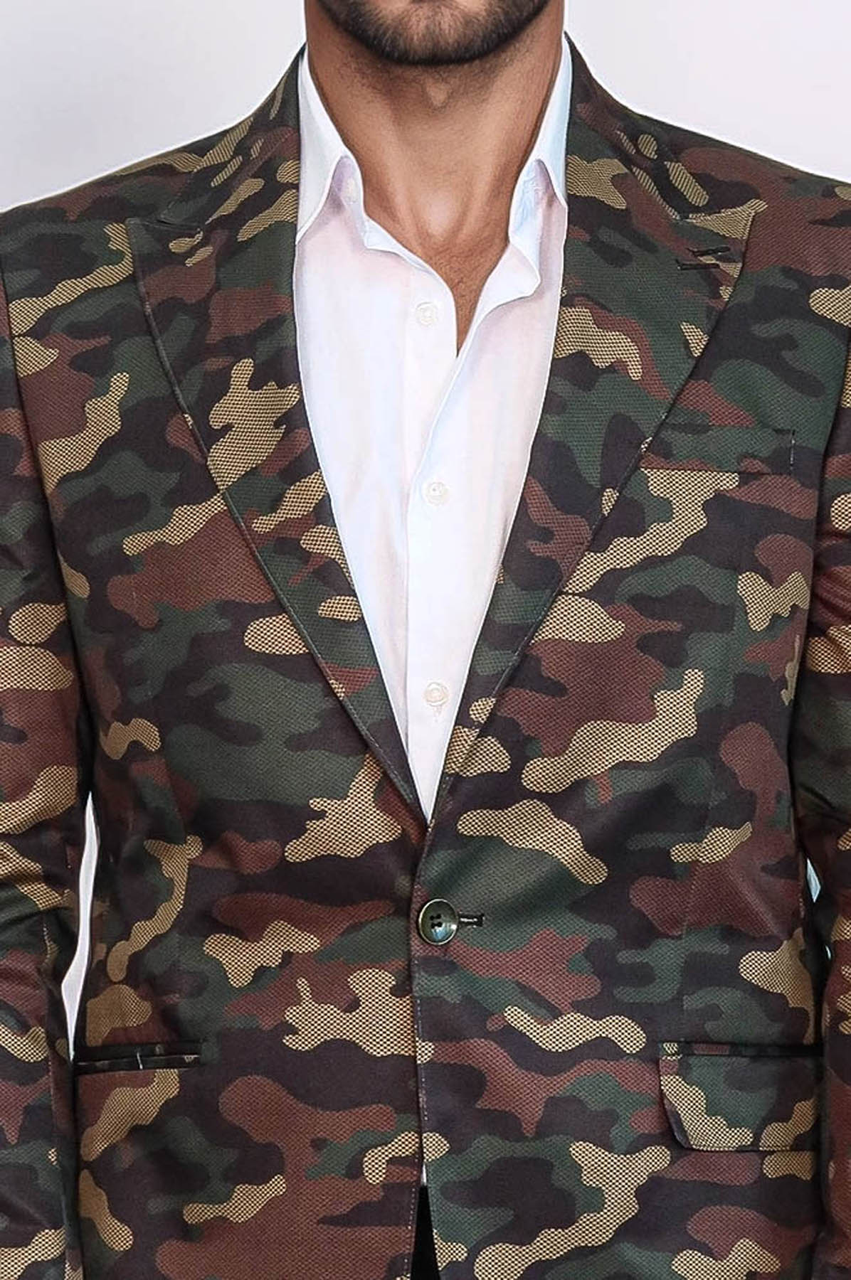 KOALA SYDNEY Single Button Camouflage Green Jacket-Wessi