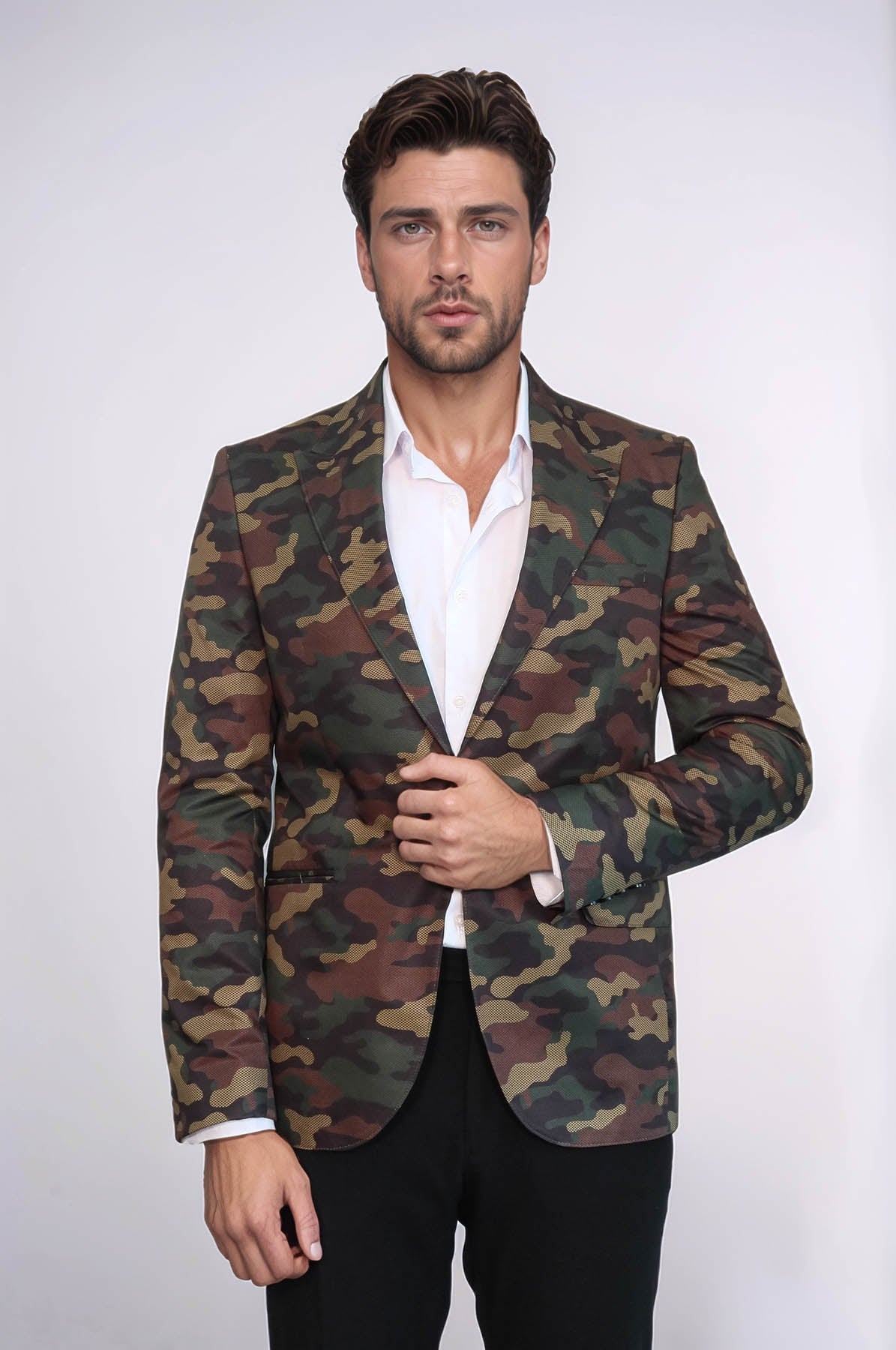 KOALA SYDNEY Single Button Camouflage Green Jacket-Wessi