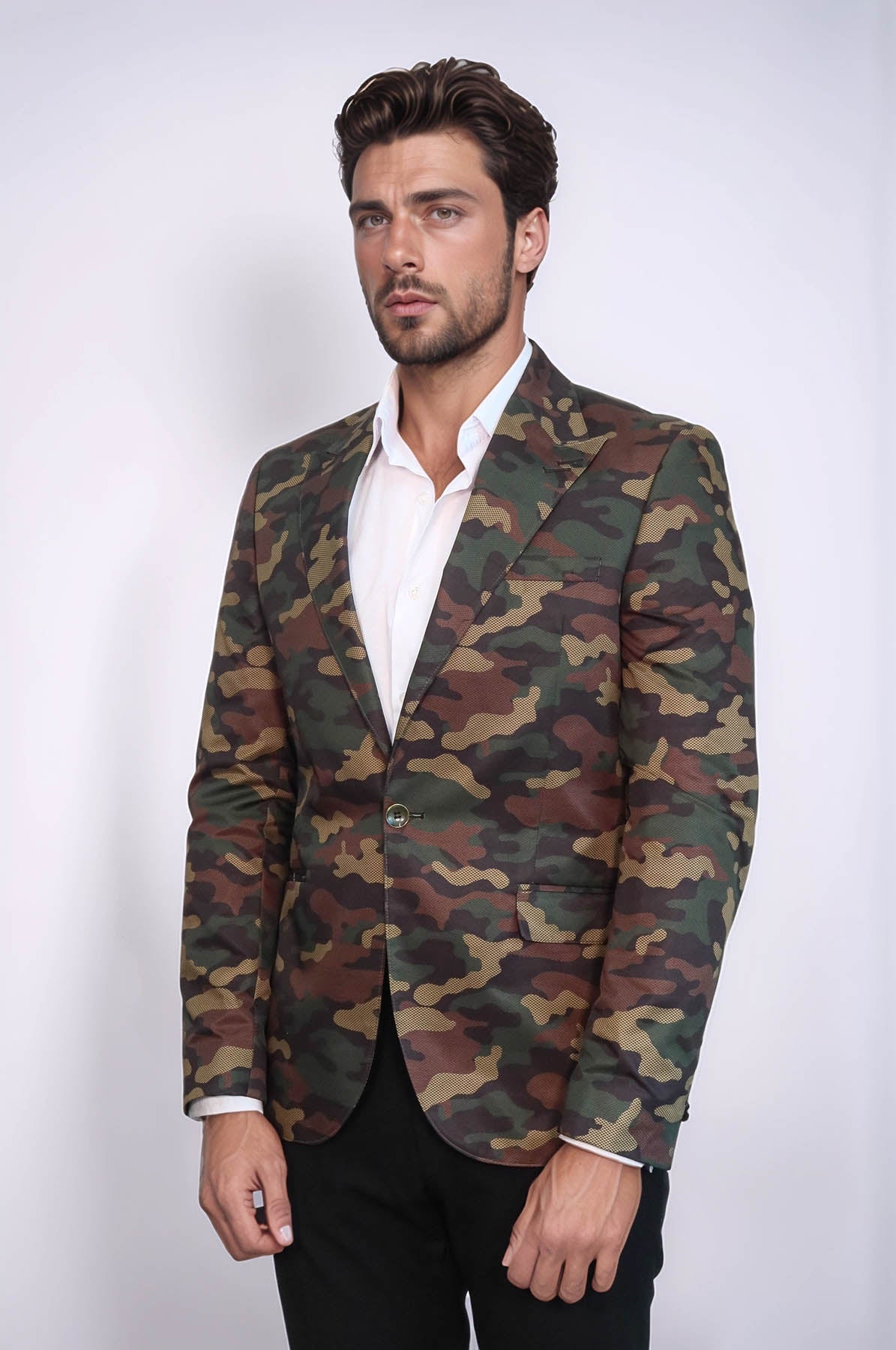 KOALA SYDNEY Single Button Camouflage Green Jacket-Wessi