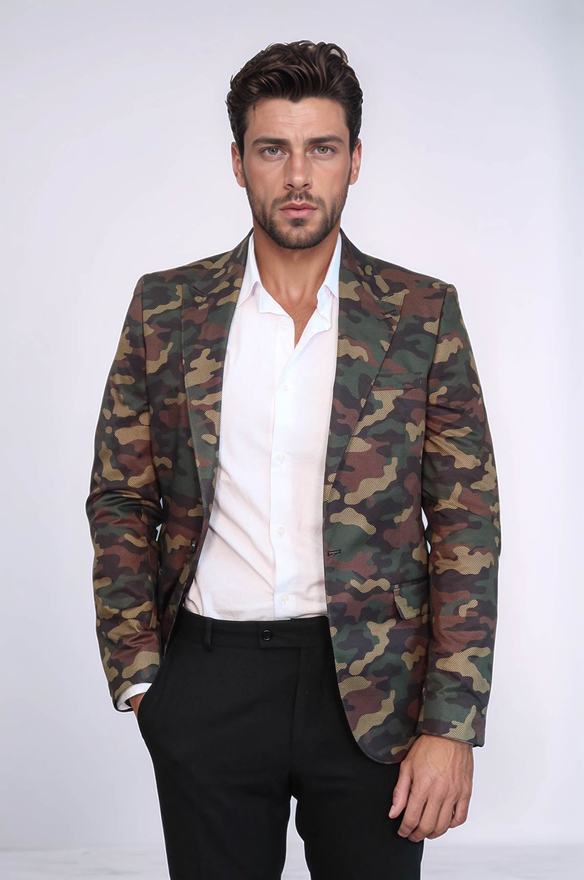 KOALA SYDNEY Single Button Camouflage Green Jacket-Wessi