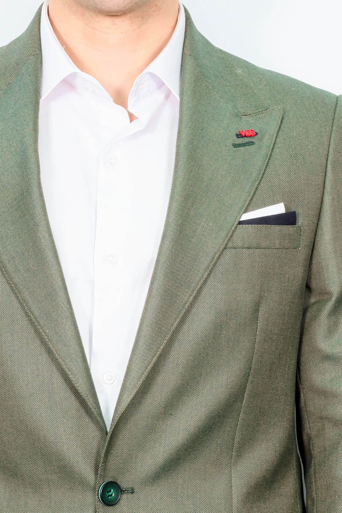 KOALA SYDNEY Single Button Half Liner Pointed Collar Green Jacket-Wessi