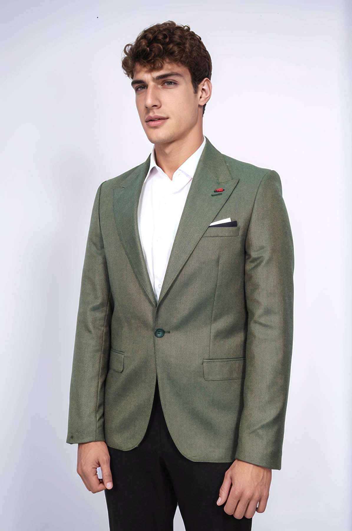 KOALA SYDNEY Single Button Half Liner Pointed Collar Green Jacket-Wessi