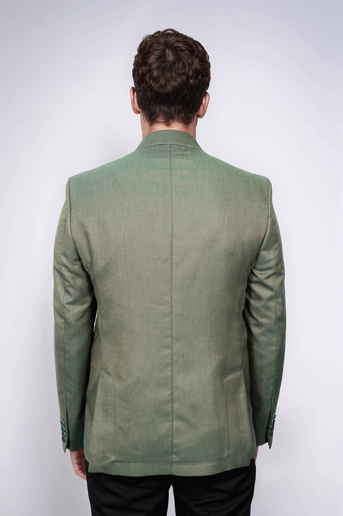 KOALA SYDNEY Single Button Half Liner Pointed Collar Green Jacket-Wessi