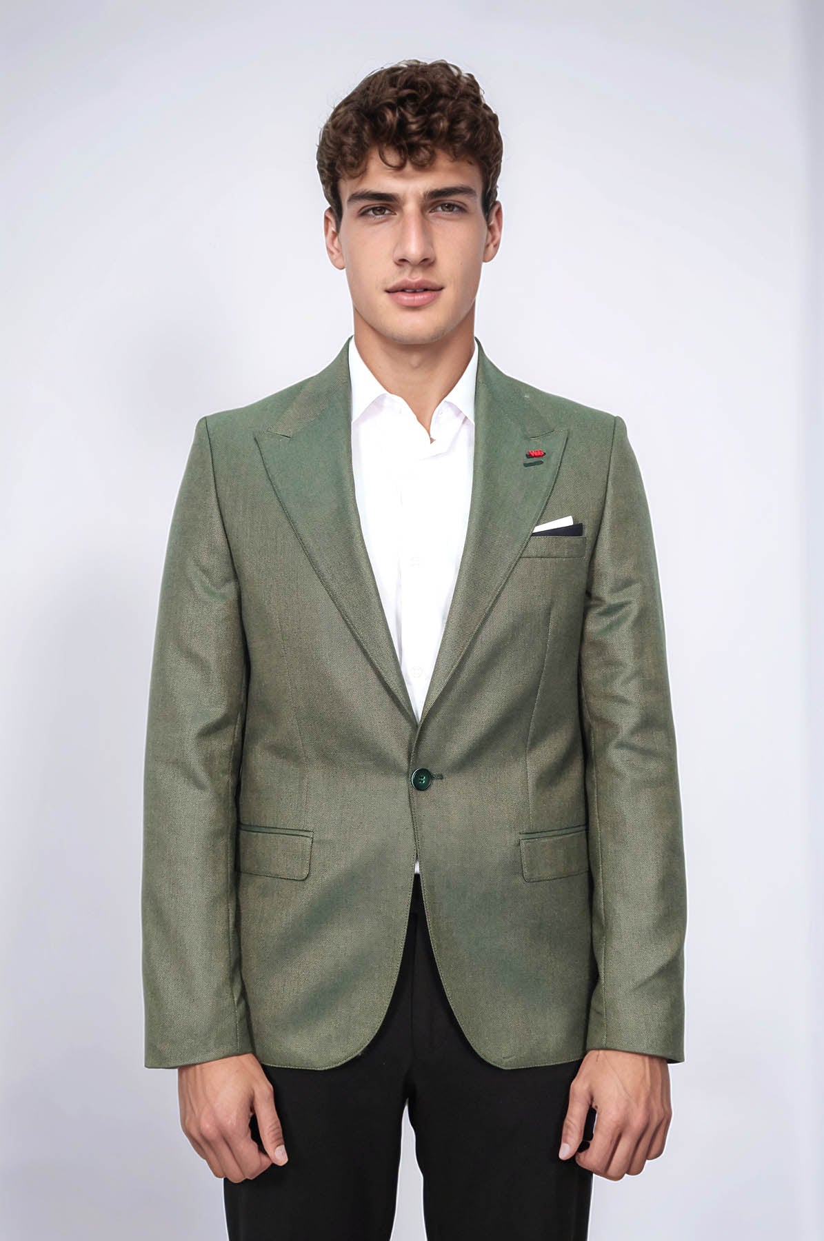 KOALA SYDNEY Single Button Half Liner Pointed Collar Green Jacket-Wessi