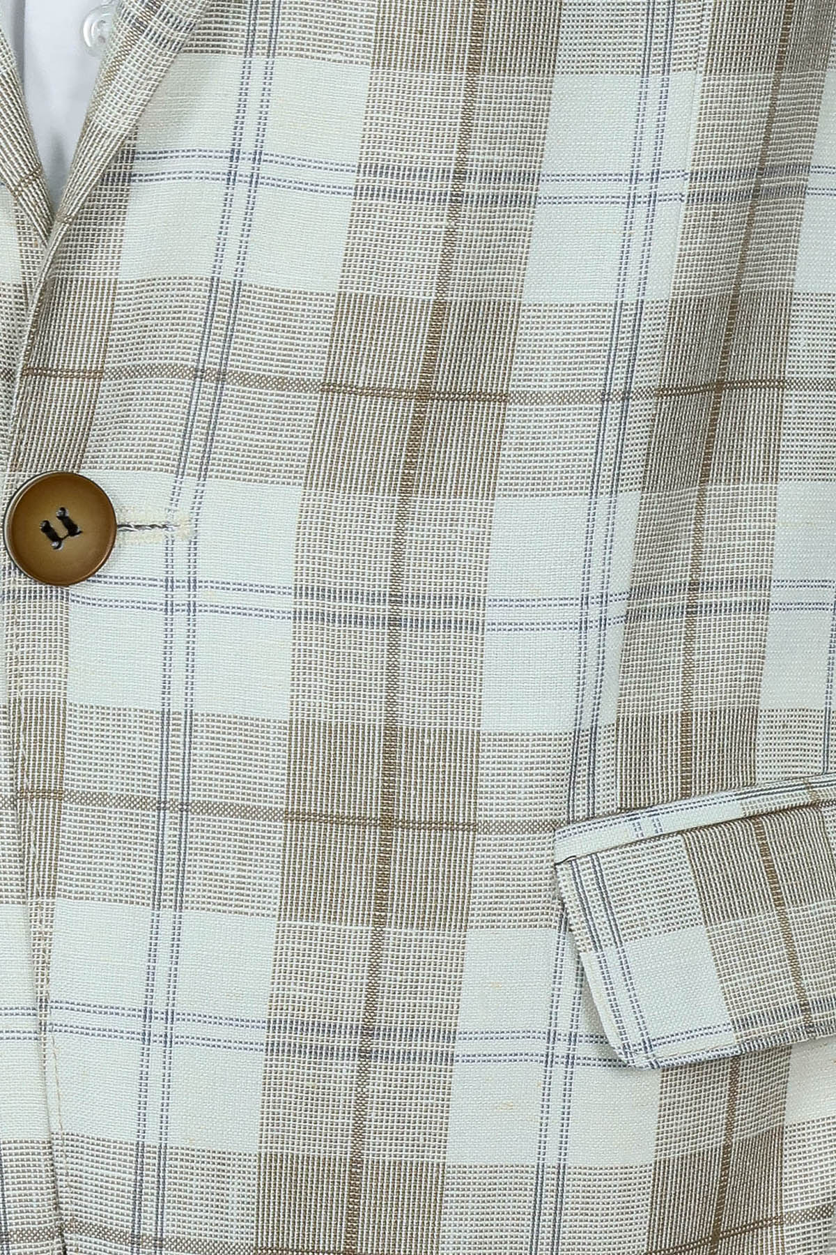 Single Button Wide Pointed Collar Light Brown Blazer - Wessi