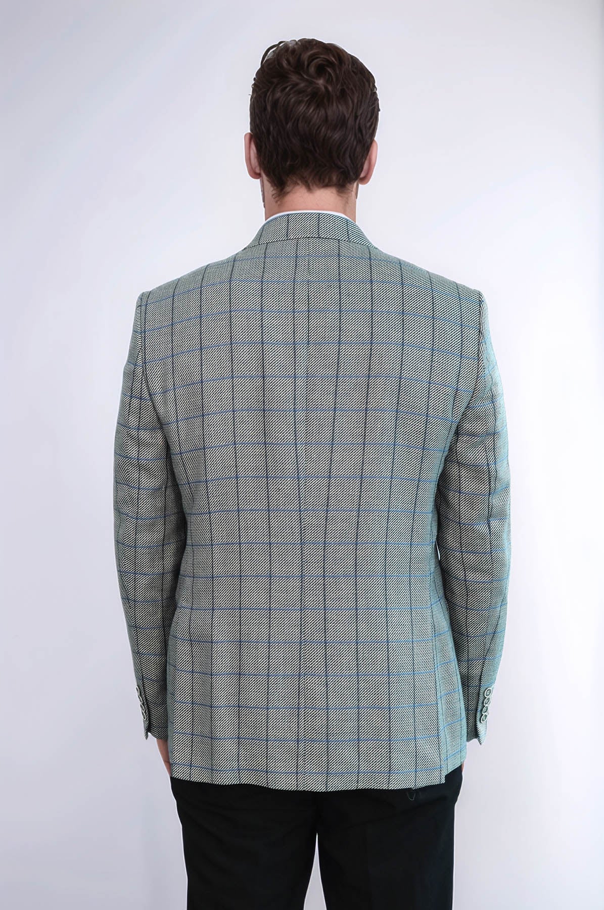 KOALA SYDNEY Single Button Pointed Collar Light Blue Blazer