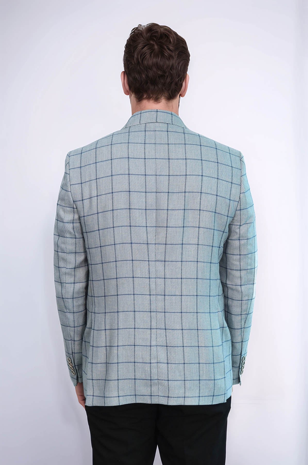 KOALA SYDNEY Single Button Pointed Collar Light Blue Blazer