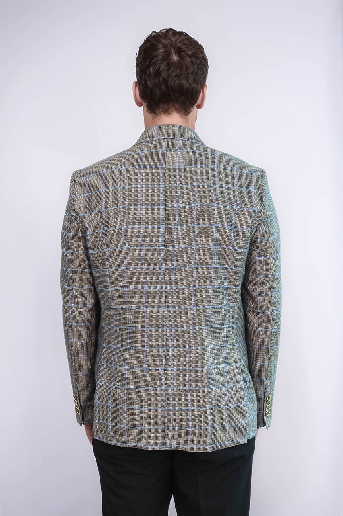 Single Button Pointed Collar Brown Blazer