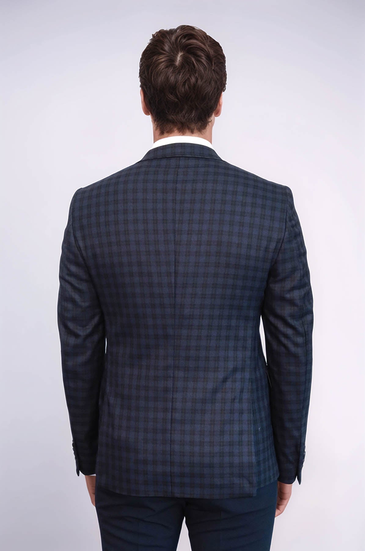 KOALA SYDNEY Plaid Navy Blue Jacket with Handkerchief