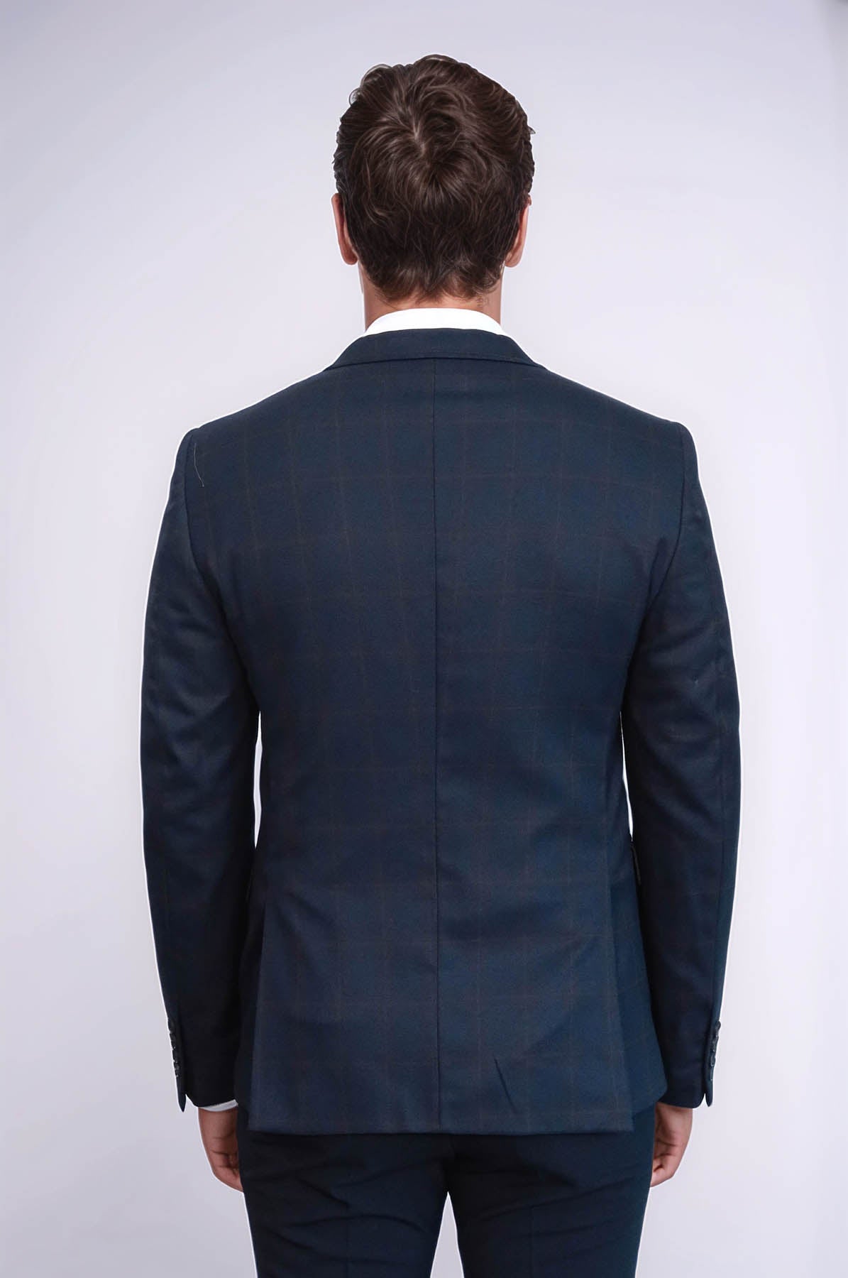 KOALA SYDNEY Plaid Navy Blue Jacket with Handkerchief