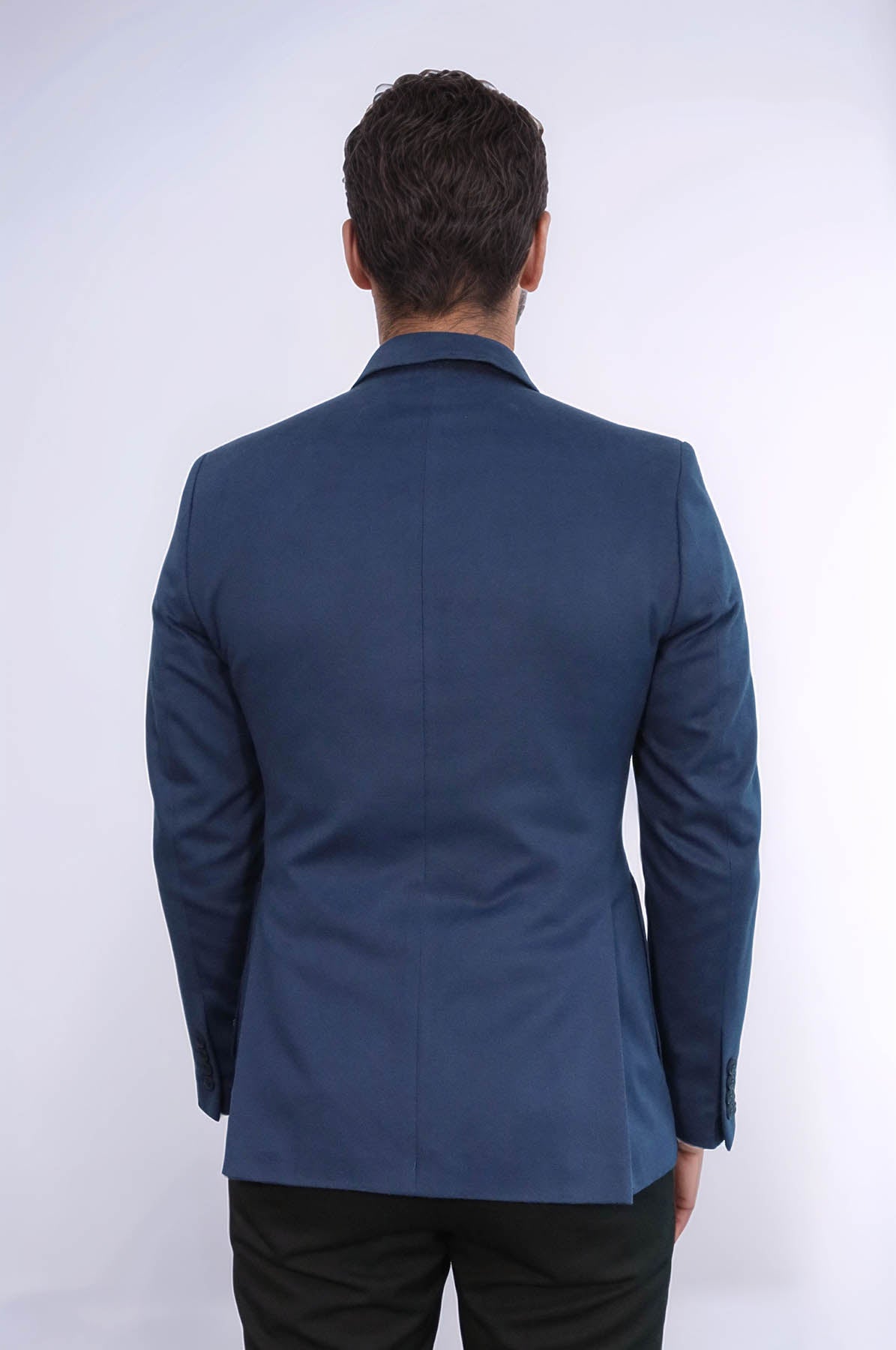 Modeled Slim Fit Navy Blue Jacket