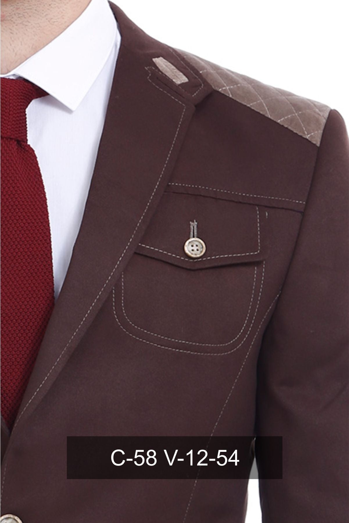 KOALA SYDNEY 2 Button Bag Pocket Velvet Brown Jacket-Wessi