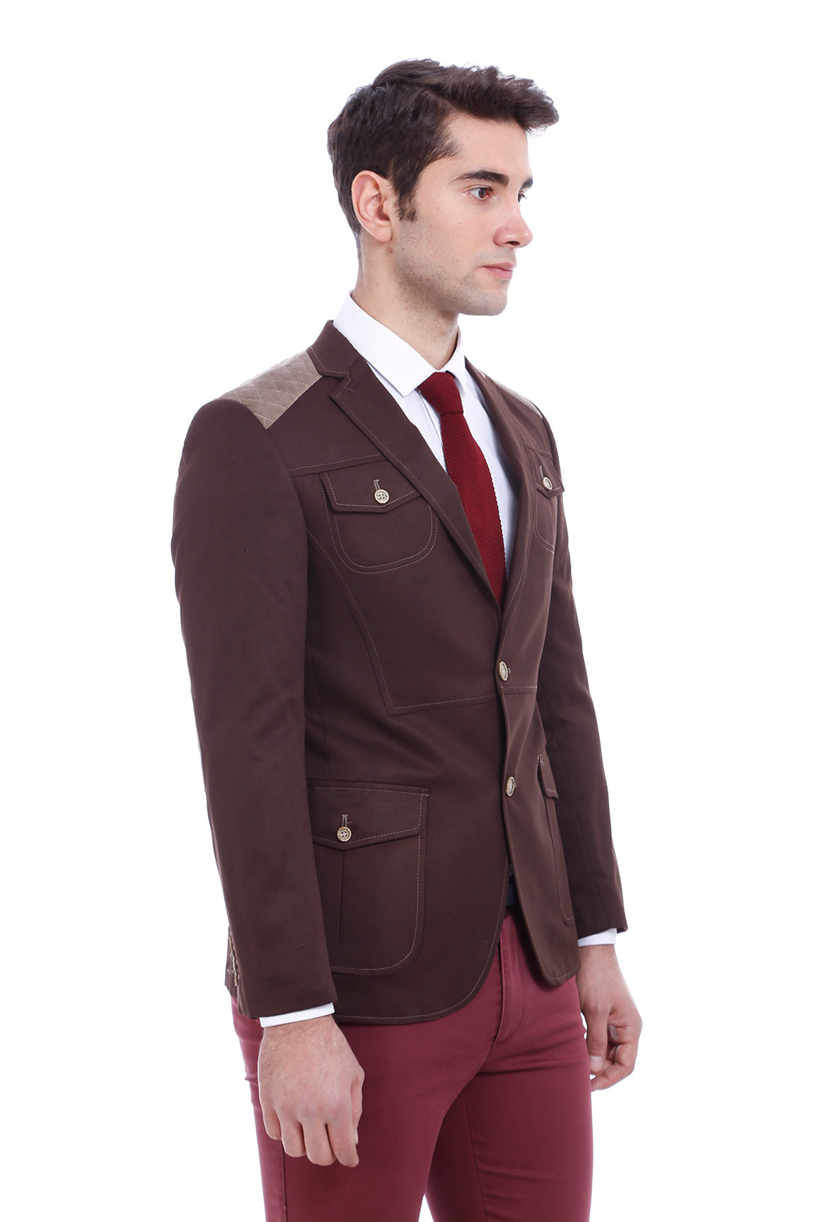 KOALA SYDNEY 2 Button Bag Pocket Velvet Brown Jacket-Wessi