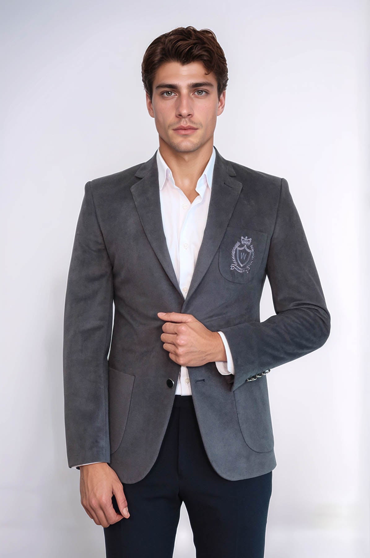 KOALA SYDNEY Bag Pocket Rigging Velvet Grey Jacket-Wessi